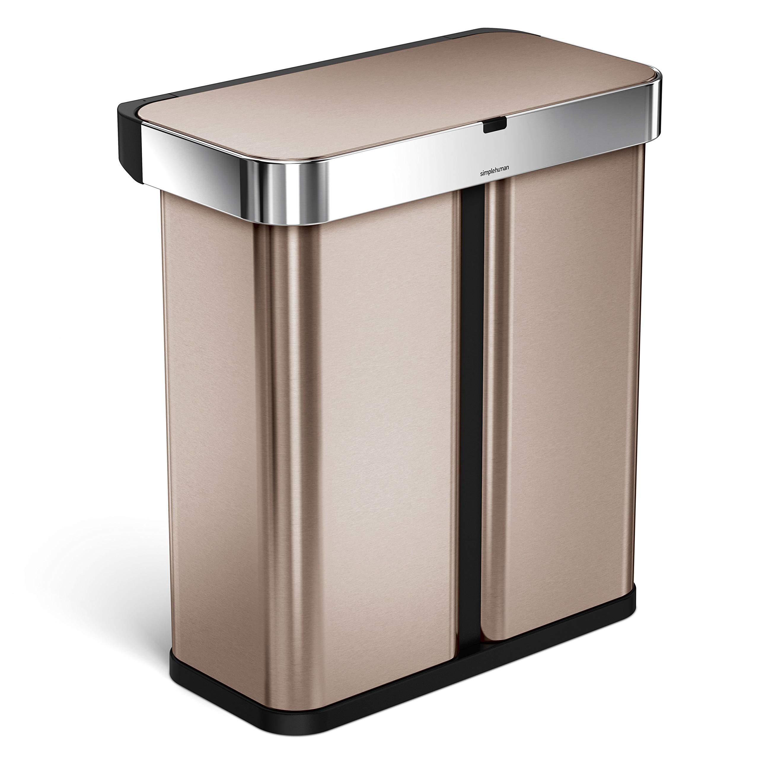 Simplehuman ST2037 Stainless Steel Dual Compartment Rectangular